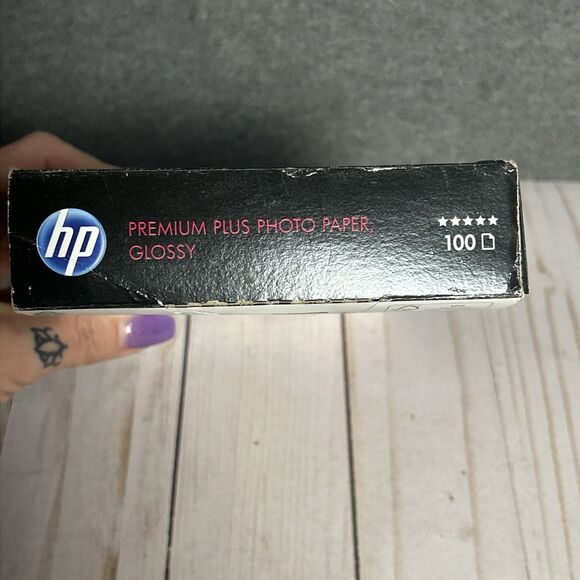 HP Premium Plus 4x6" Photo Paper Glossy Inkjet 100 Sheets CR668A  NEW Box Damage - Picture 4 of 4